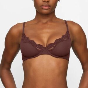 Brown Skims Fits Everybody Lace Scoop Bralette: XL